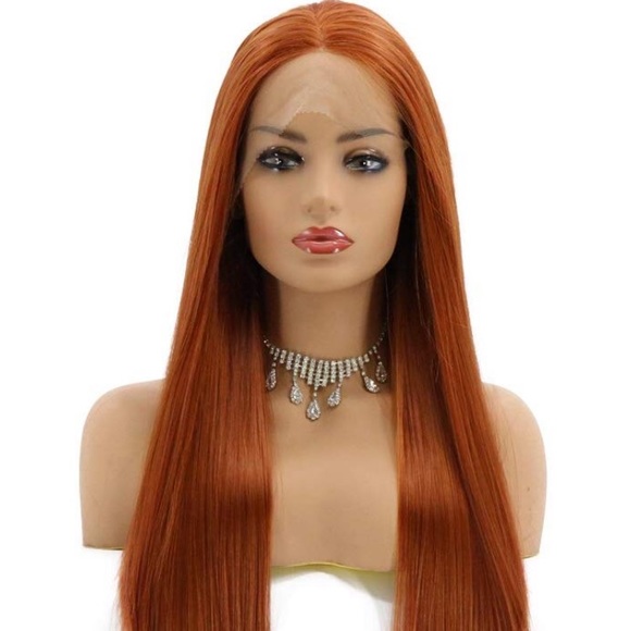 ✨24” COPPER STRAIGHT LONG LACE FRONT WIG💫 *NWT* - Picture 3 of 6
